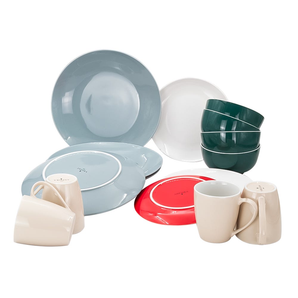 Vajilla de porcelana de 16 piezas Colorin Ánfora