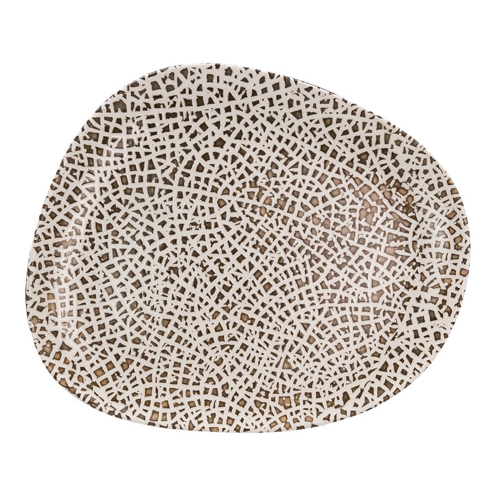 Plato trinche de porcelana 33 cm Lapya Wood Vago 90945 Bonna