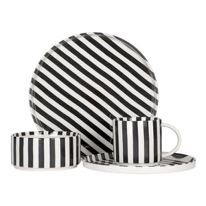 Vajilla de porcelana 16 piezas Caramelo negro 1011 Ánfora