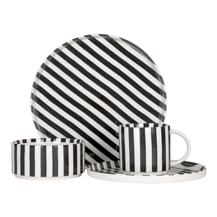 Vajilla de porcelana 16 piezas Caramelo negro 1011 Ánfora
