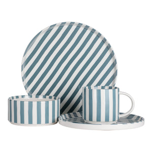 Vajilla de porcelana 16 piezas Caramelo azul 10112 Ánfora