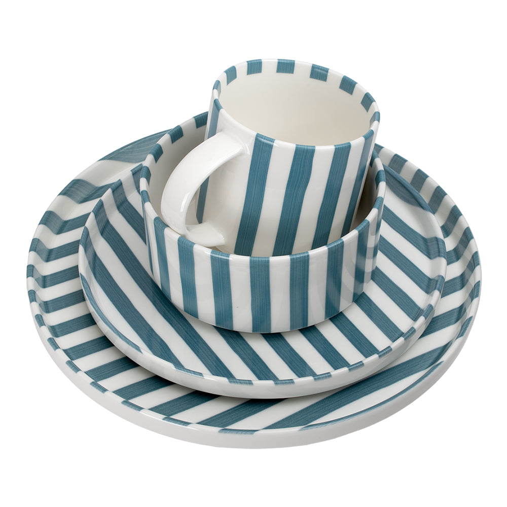 Vajilla de porcelana 16 piezas Caramelo azul 10112 Ánfora