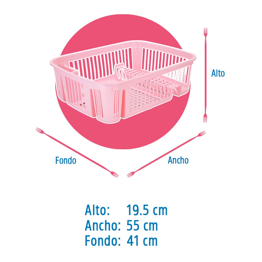 Escurridor de platos de polipropileno 41.5 x 55 cm AA112010VR Megaplast