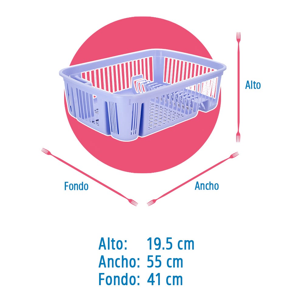 Escurridor de platos de polipropileno 41.5 x 55 cm AA112010VV Megaplast