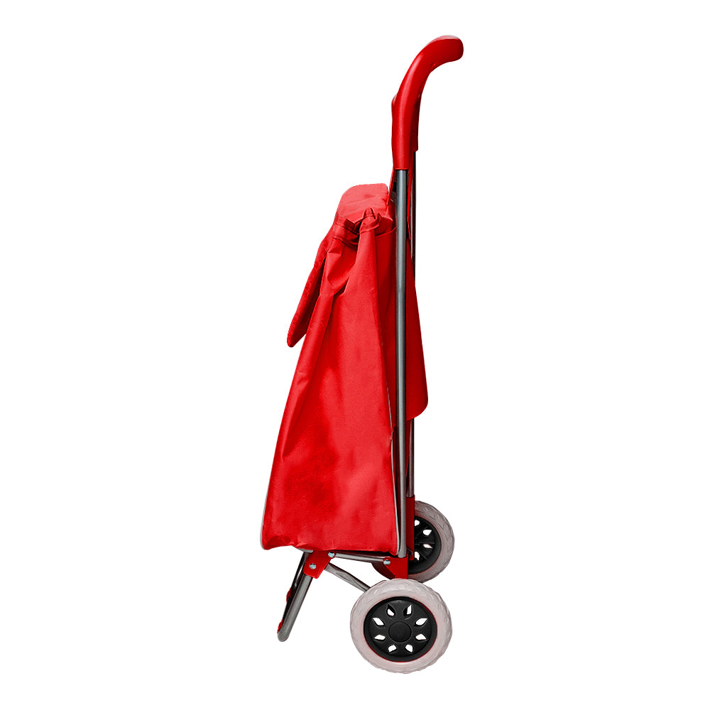 Carro de mandado plegable de acero y poliéster rojo FWO414R Fast