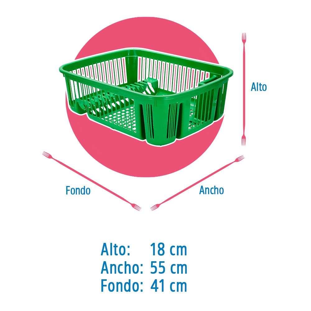 Escurridor de platos de polipropileno 41.5 x 55 cm bambino AA112010V-VB Megaplast