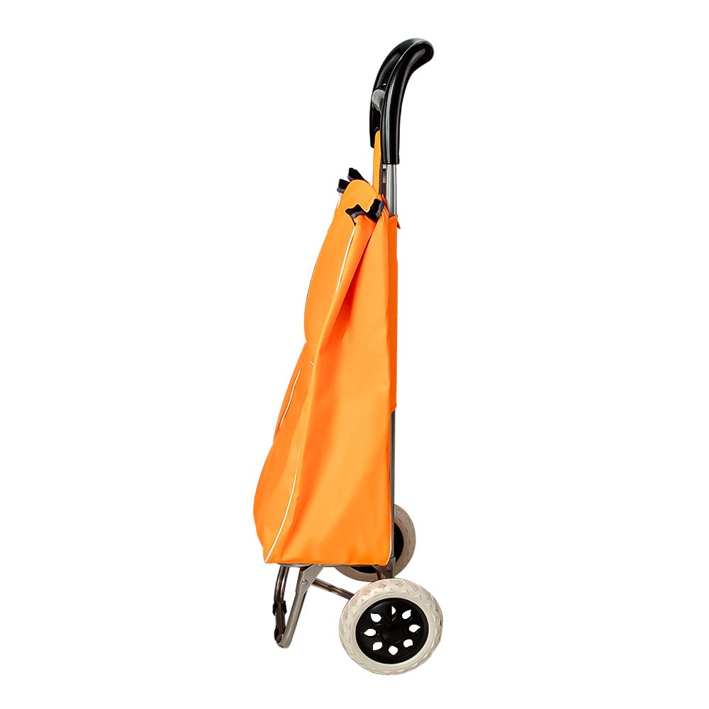 Carro de mandado plegable de acero y poliéster naranja pastel S/M Fast