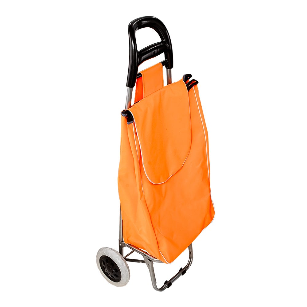 Carro de mandado plegable de acero y poliéster naranja pastel S/M Fast