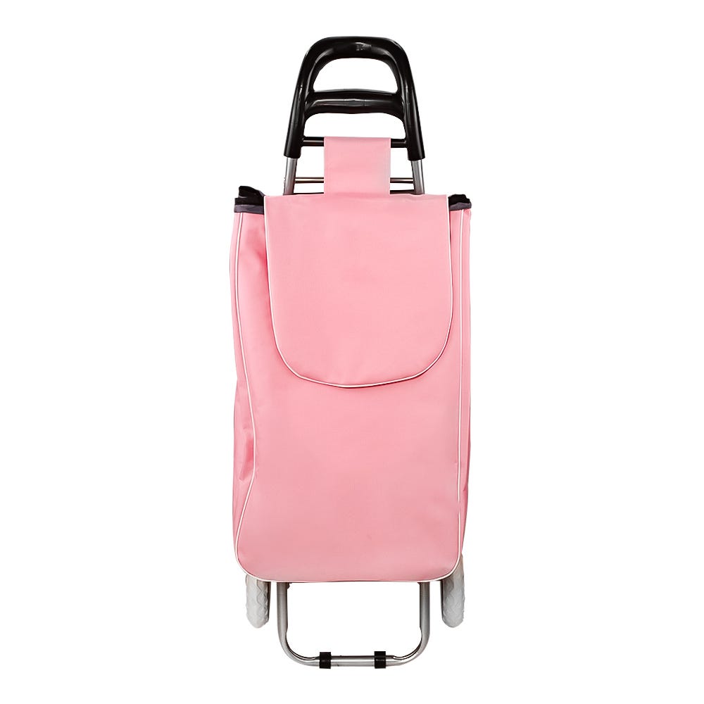 Carro de mandado plegable de acero y poliéster rosa pastel S/M Fast