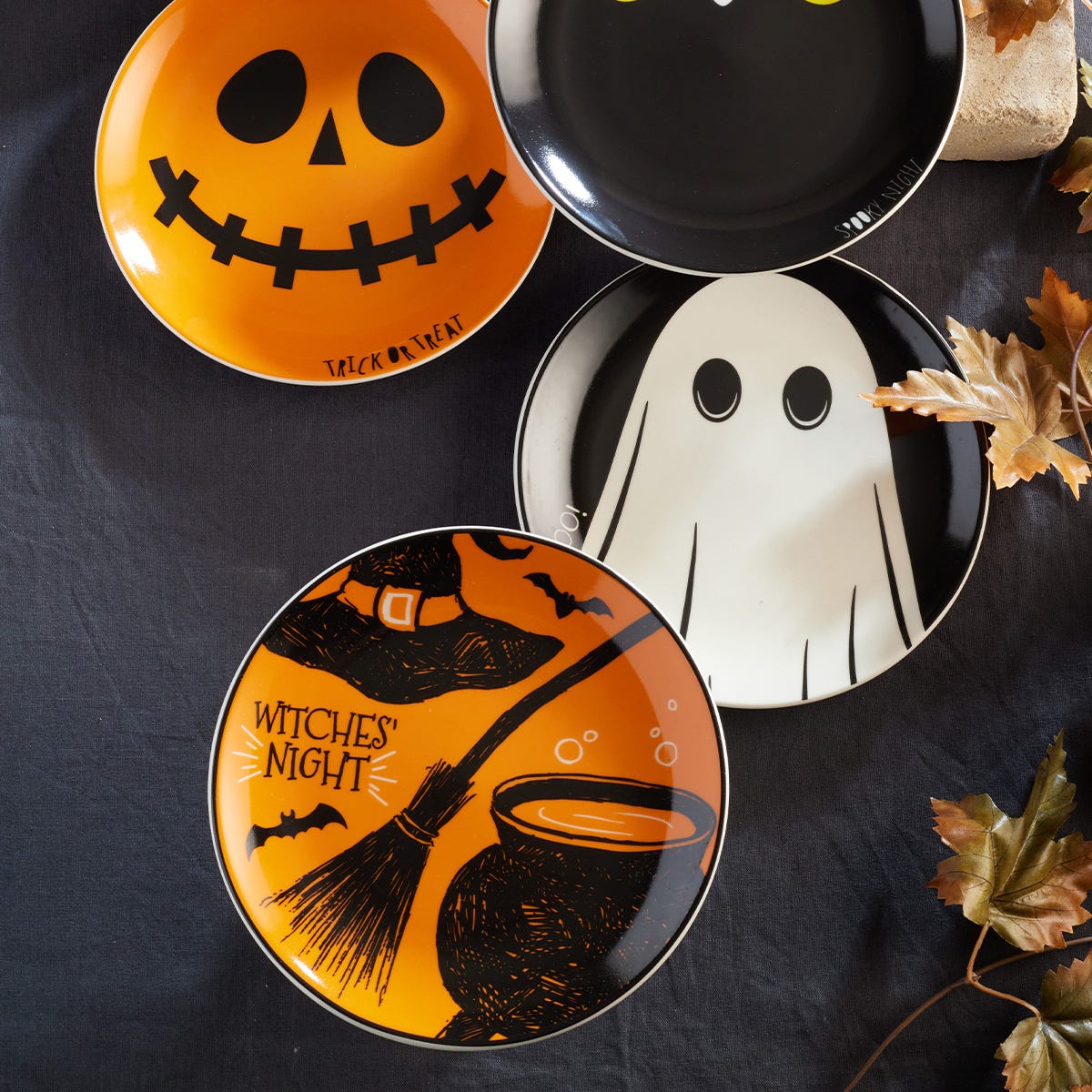Plato postre de cerámica 20.1 cm Halloween Corona