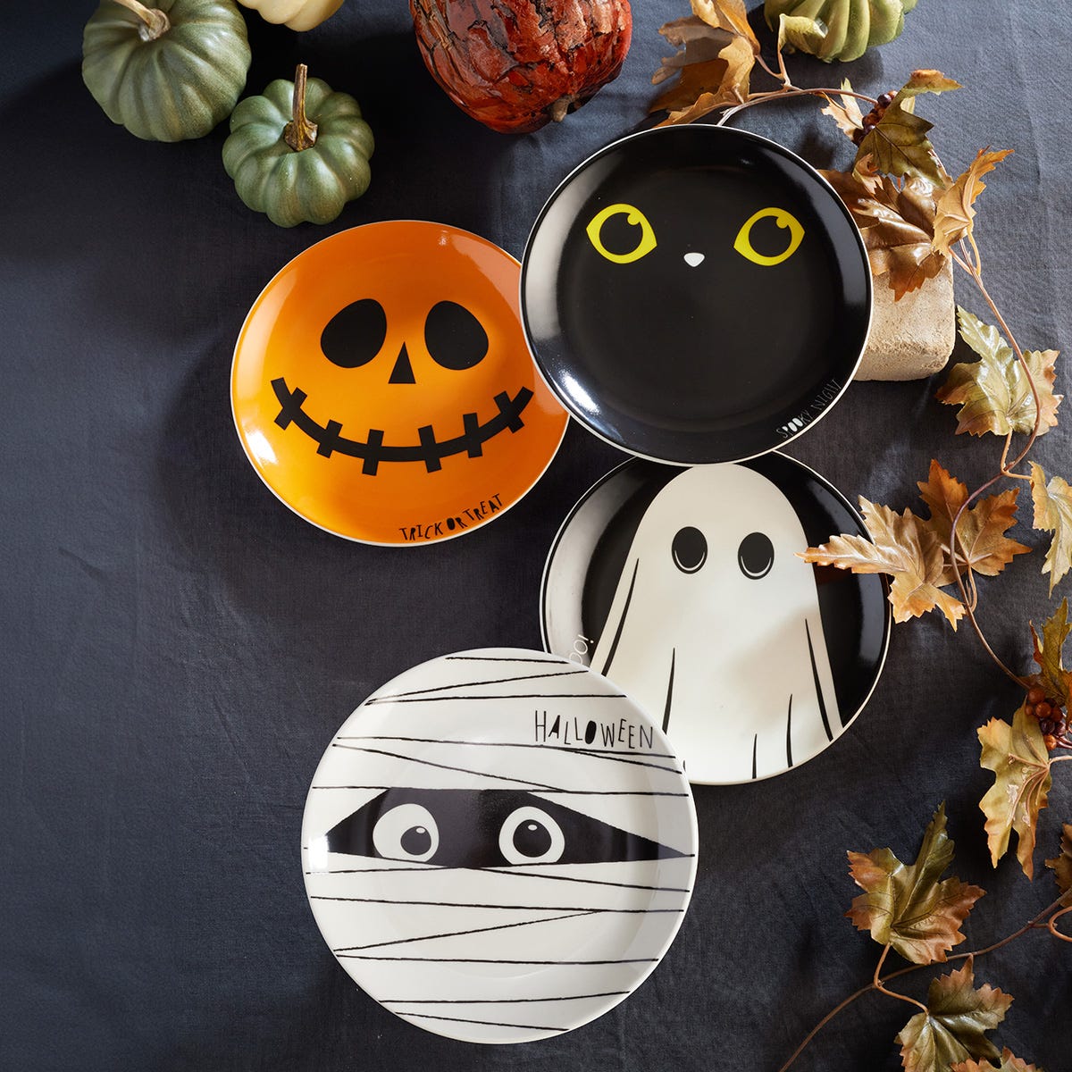 Plato postre de cerámica 20.1 cm Halloween Corona